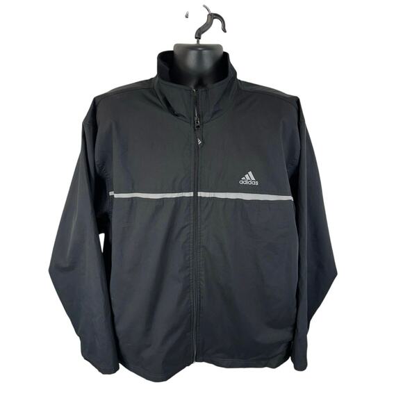 Vintage Adidas Y2K Track Jacket Black Full Zip Size XL Streetwear Skater - Picture 1 of 11